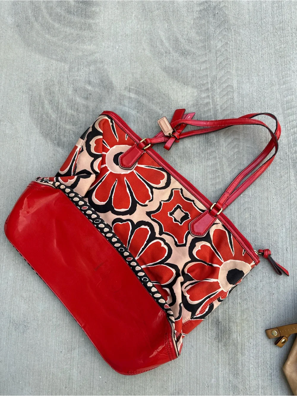Floral Red Canvas Tote Bag - Stylish Everyday Carry